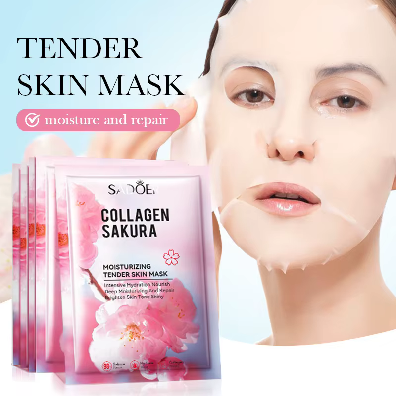 5 pièces SADOER Sakura masque Facial soins de la peau du visage hydratant éclaircissant