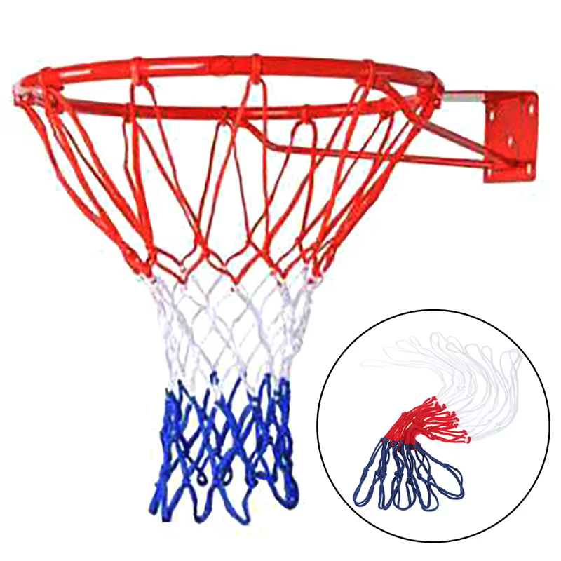 Filet de basket-ball Standard en Nylon Durable, fil épais, trois couleurs, filet de basket-ball universel de remplacement en maille