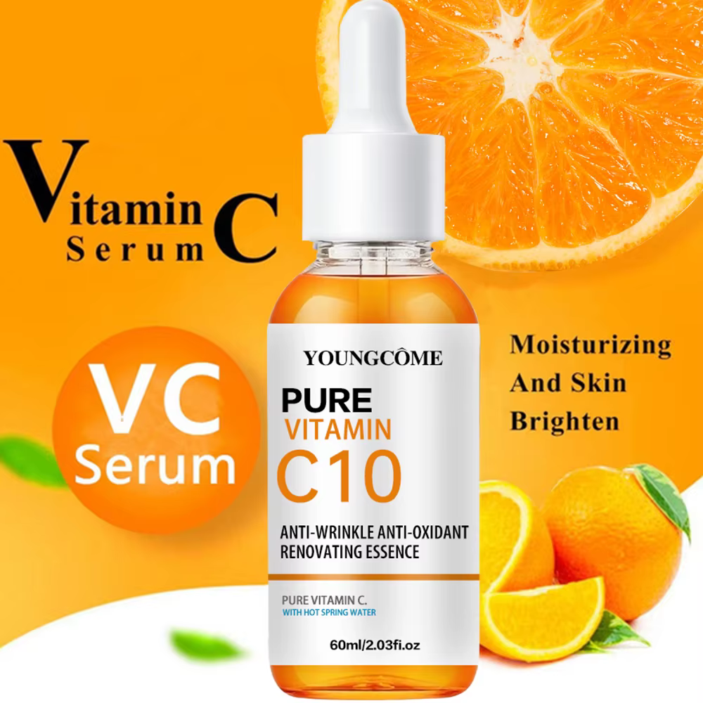 Vitamine C Essence pour le visage acide hyaluronique peau foncée éclaircir sérum estompe les ridules hydratant