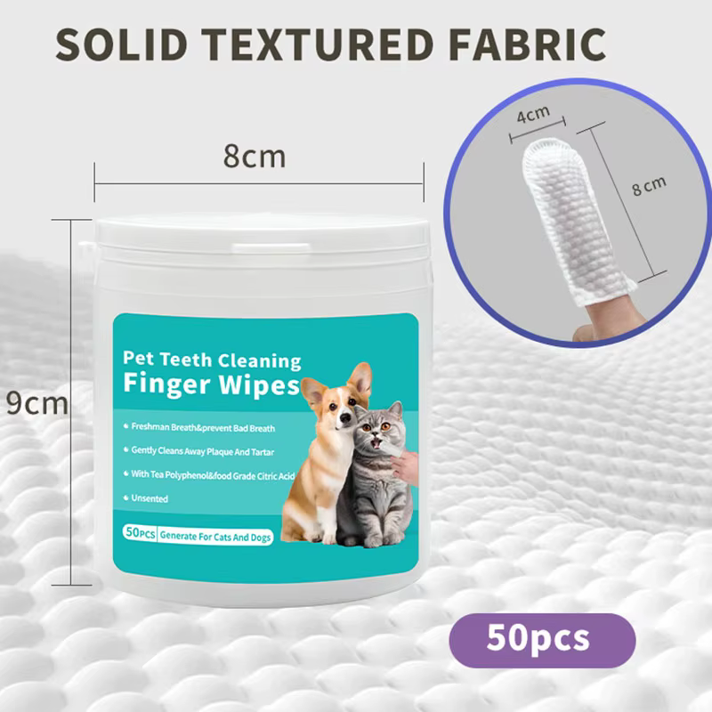 Lot de 50 lingettes pour animaux de compagnie, produit d'hygiène et de beauté pour les dents de chien, chat, chat, oreille et œil