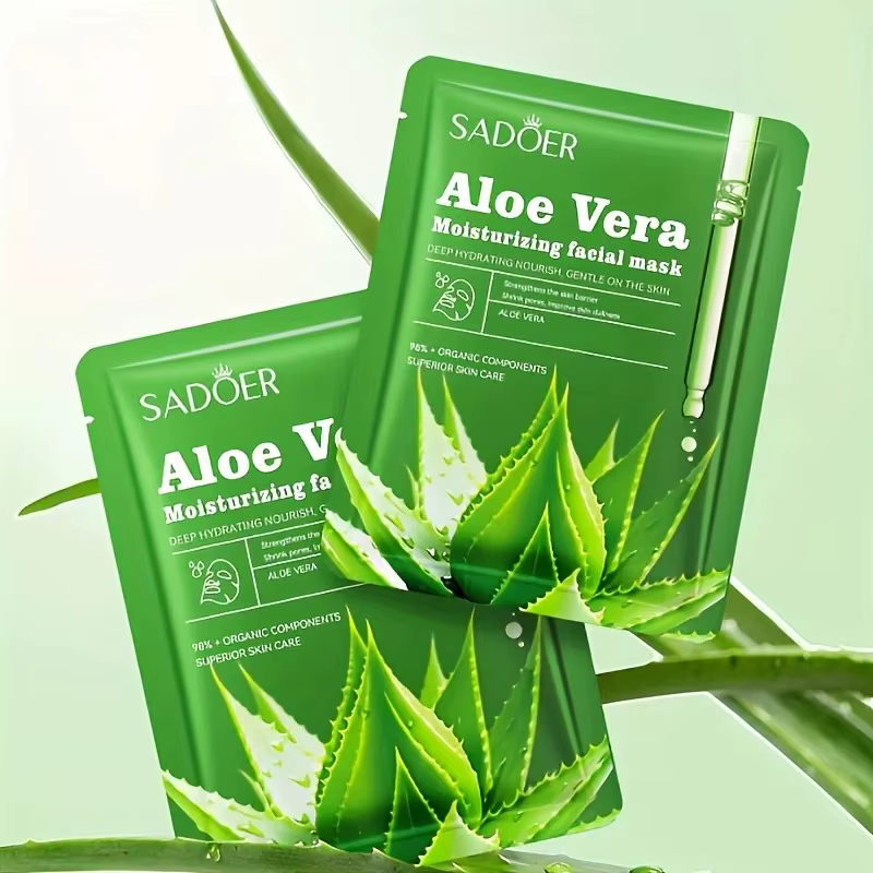 6 masques faciaux à l'aloe vera