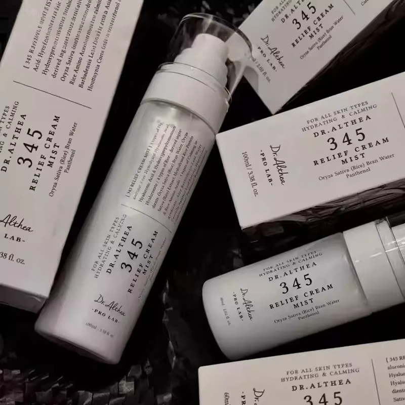Crème en Brume Coréenne 345 Effet Apaisant, Sérum Léger Facilement Absorbable, Éclaircissant, Resserre les Pores, Hydratant Pré-Maquillage pour un Visage Éclatant