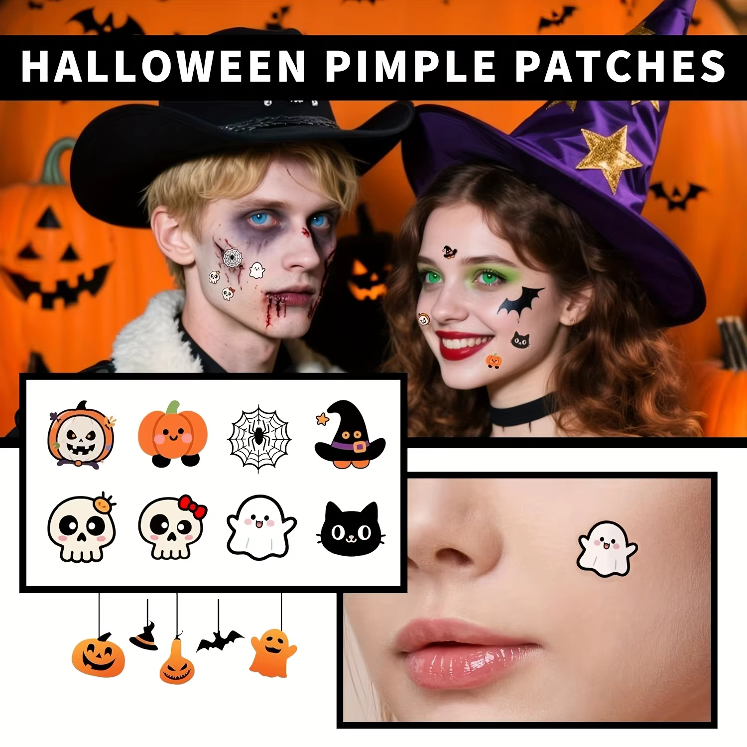 Patchs d'acné sur le thème d'halloween
