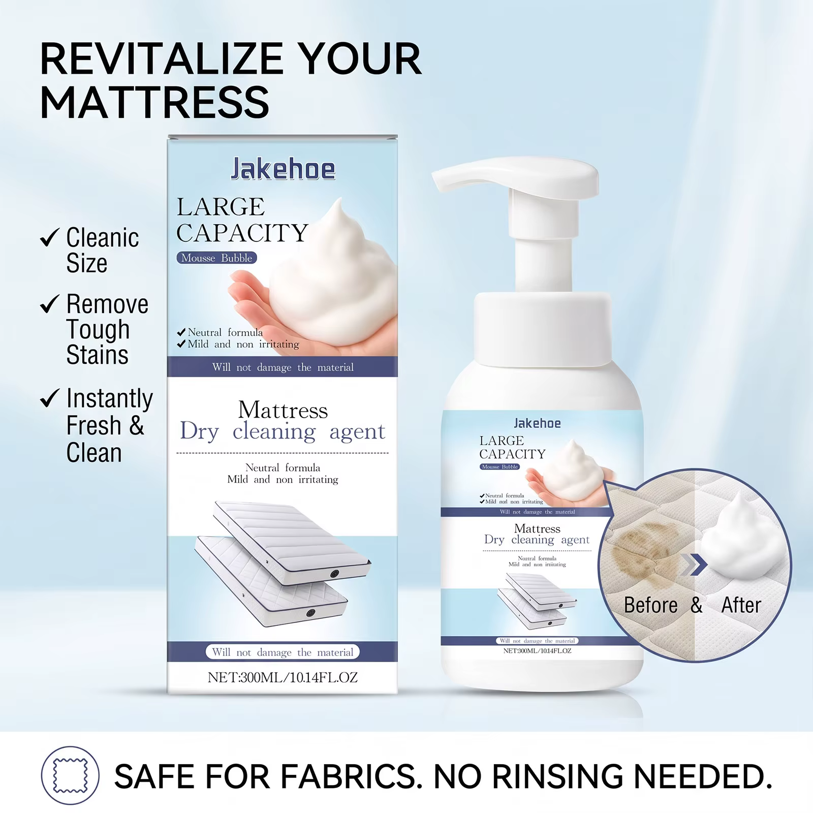 Nettoyant pour matelas et tapis en spray, éliminateur de taches, d'huile et de saleté, nettoyage en profondeur des tissus d'ameublement, désodorisant, usage domestique polyvalent, entretien quotidien
