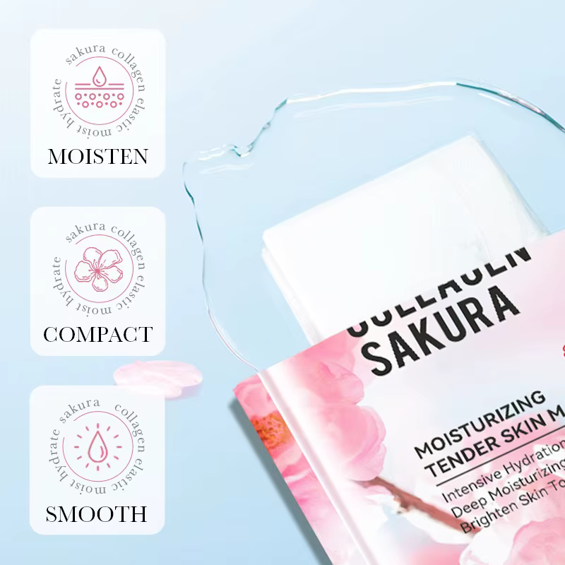 5 pièces SADOER Sakura masque Facial soins de la peau du visage hydratant éclaircissant