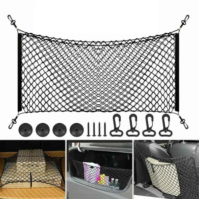 Grand filet de chargement universel pour voiture, maille élastique en Nylon pour bagages, stockage de marchandises, filet bien rangé pour Van SUV camion, poche réseau en maille