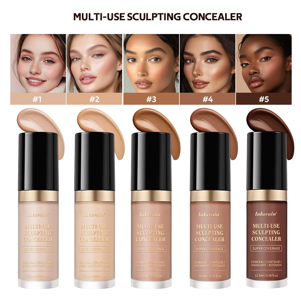Fond de teint correcteur crème multi-usage sans huile longue durée couverture hydratante Contour surbrillance et retouche maquillage pour le visage
