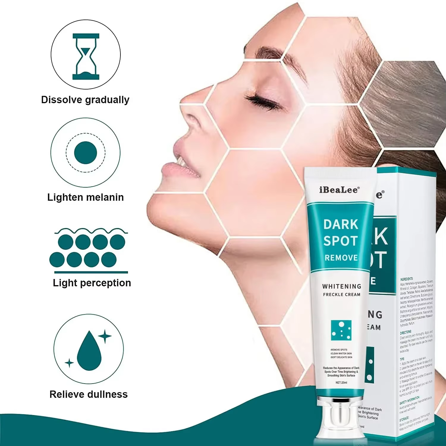 Crème éclaircissante pour le visage Melasma