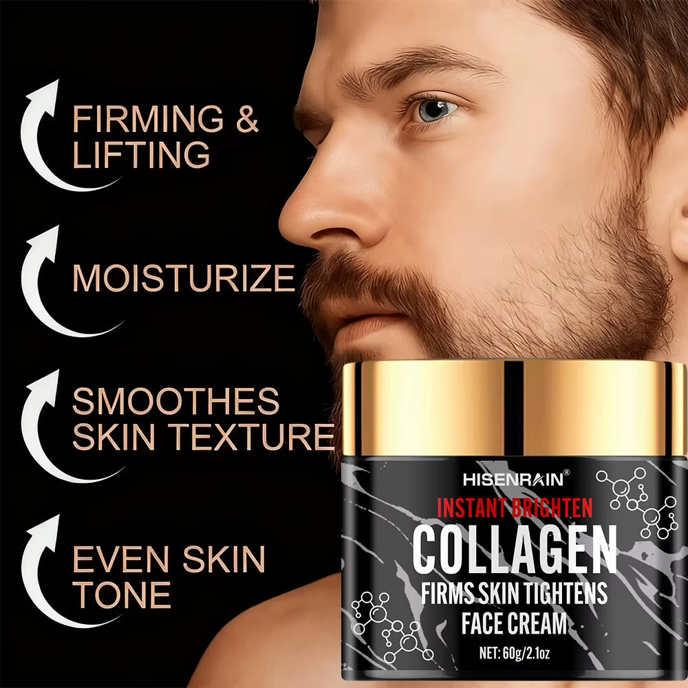 HISENRAIN Crème Visage au Collagène et au Rétinol pour Hommes – Humidité Intense