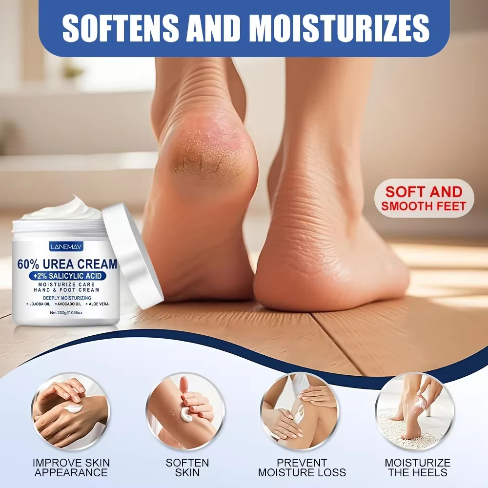 Crème d'urée 60 % pour les mains et les pieds