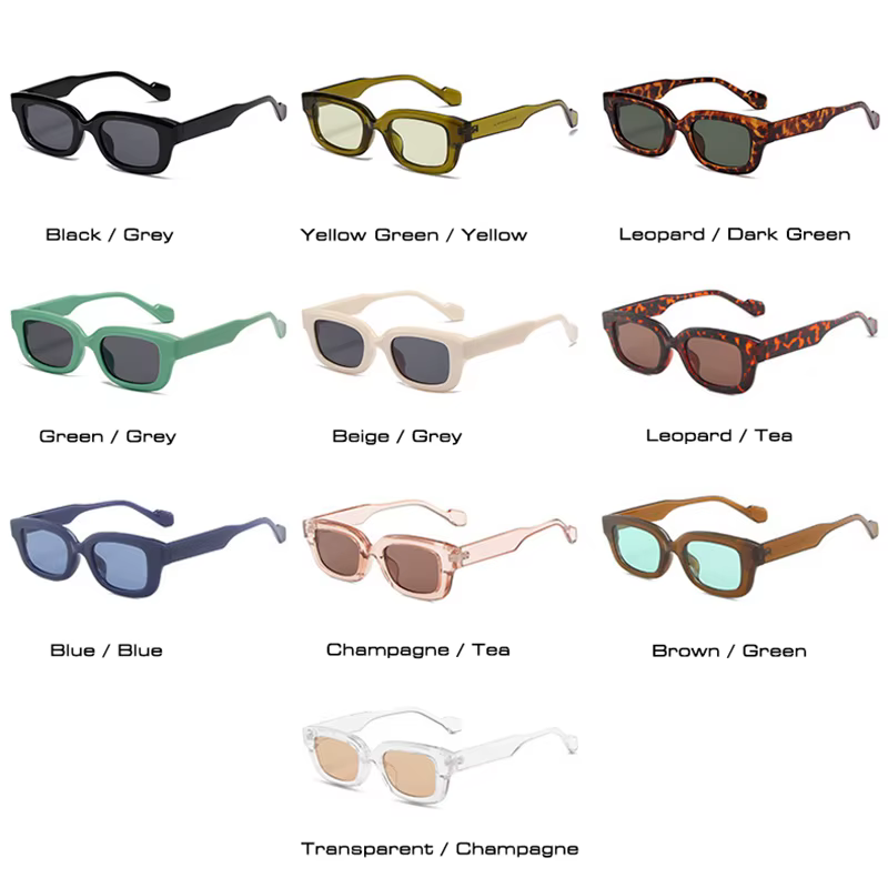 SO & EI rétro petit rectangle lunettes de soleil femmes bonbons couleurs nuances UV400 carré hommes lunettes de soleil