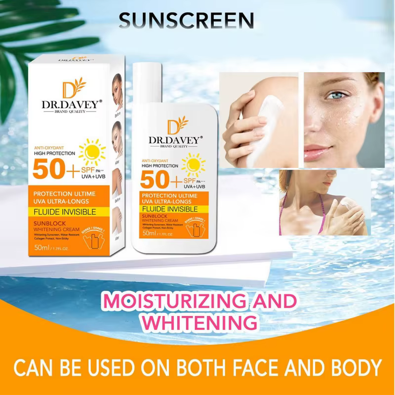 50ml DR.DAVEY 50+Sunacreen Cream Crème solaire claire et aqueuse
