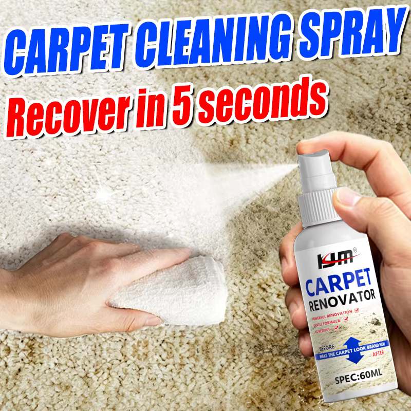 KJM Spray Détachant Sans Rinçage pour Tapis, Tissus, Canapés, Coussins, Urine d'Animaux, Graisse, Poussière, Nettoyage en Profondeur pour Cuir et Tissus d'Ameublement Automobile