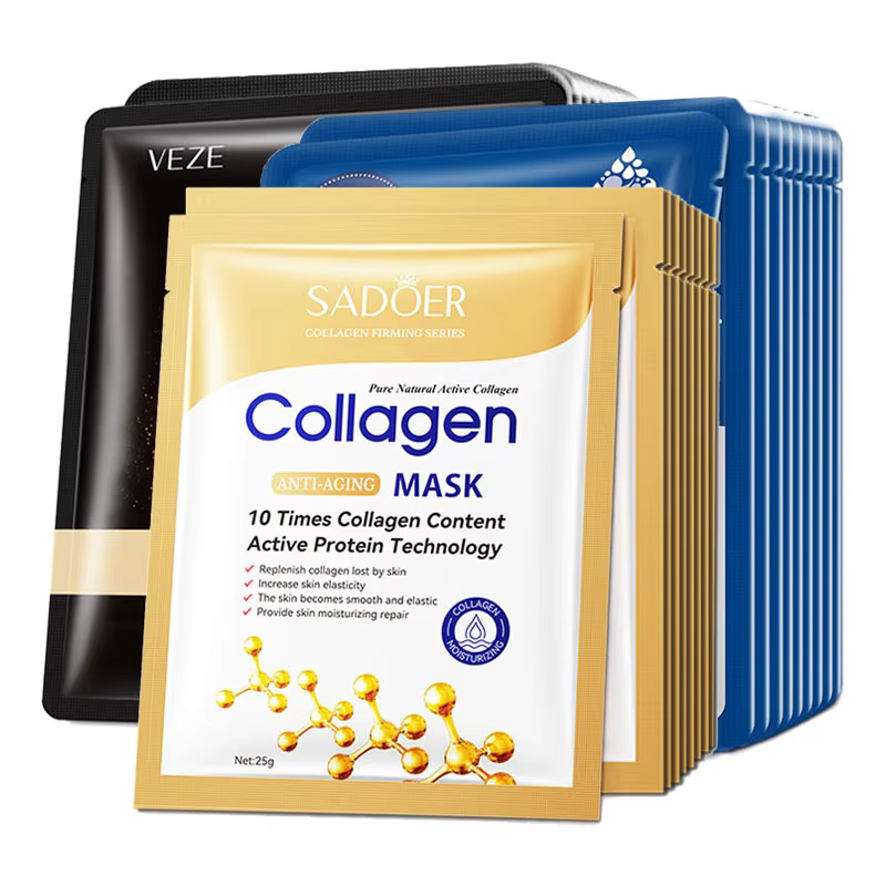 20 pièces acide hyaluronique collagène masque Facial soin hydratant raffermissant