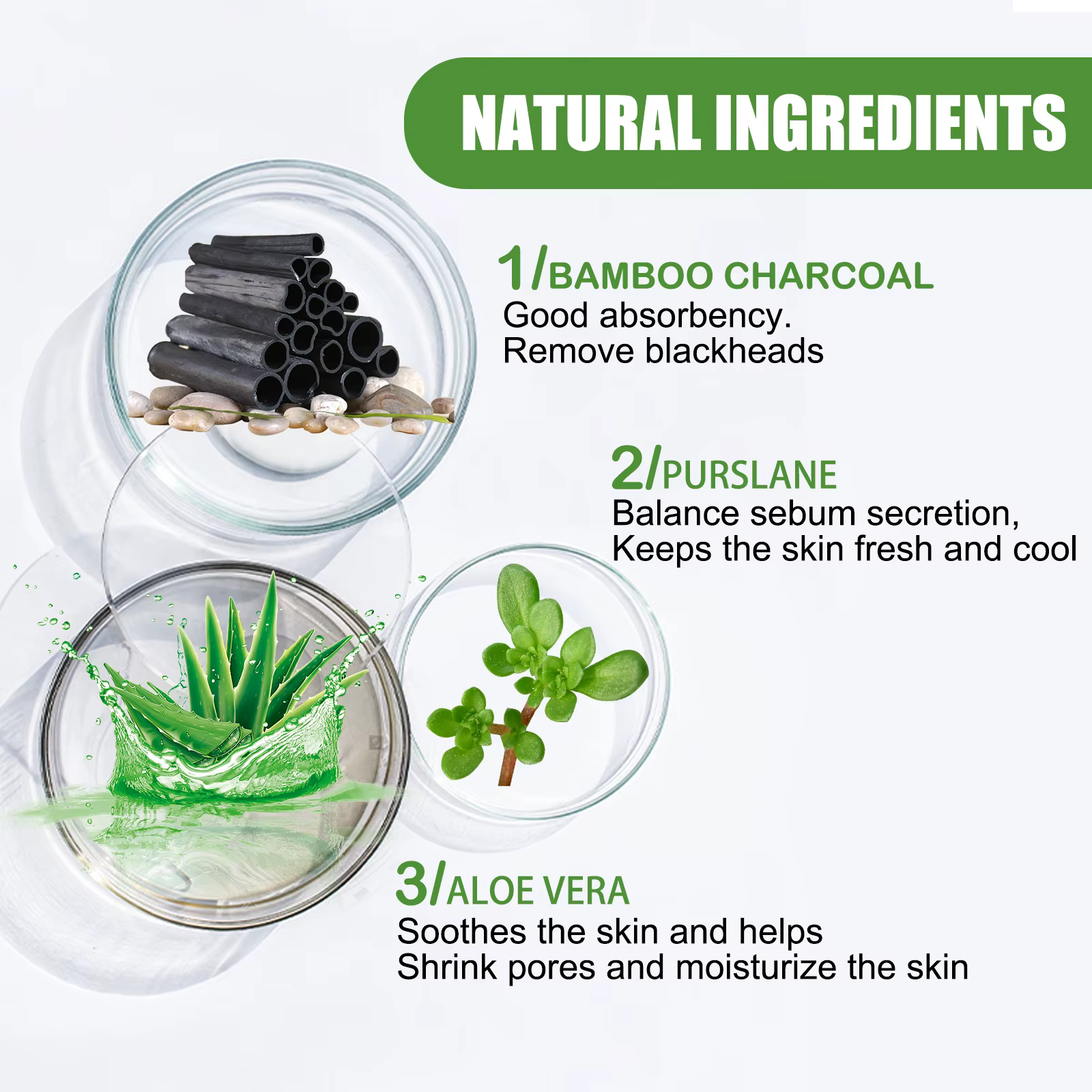 Masque dissolvant de points noirs pour le visage au charbon de bambou