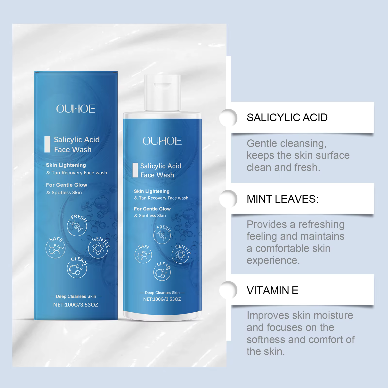 Nettoyant pour le visage à l'acide salicylique