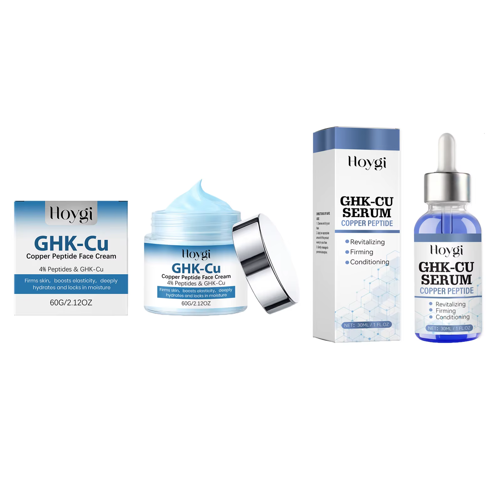 Ensemble Crème et Sérum Visage au Cuivre Peptidique – Soin Raffermissant