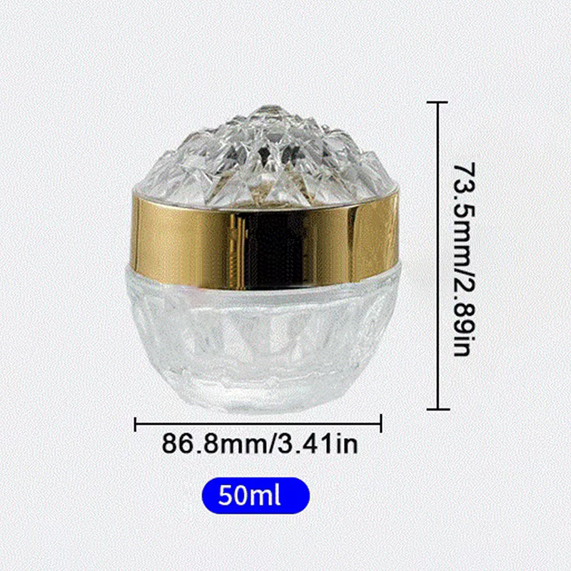 Pot de crème pour le visage en verre de luxe 50g