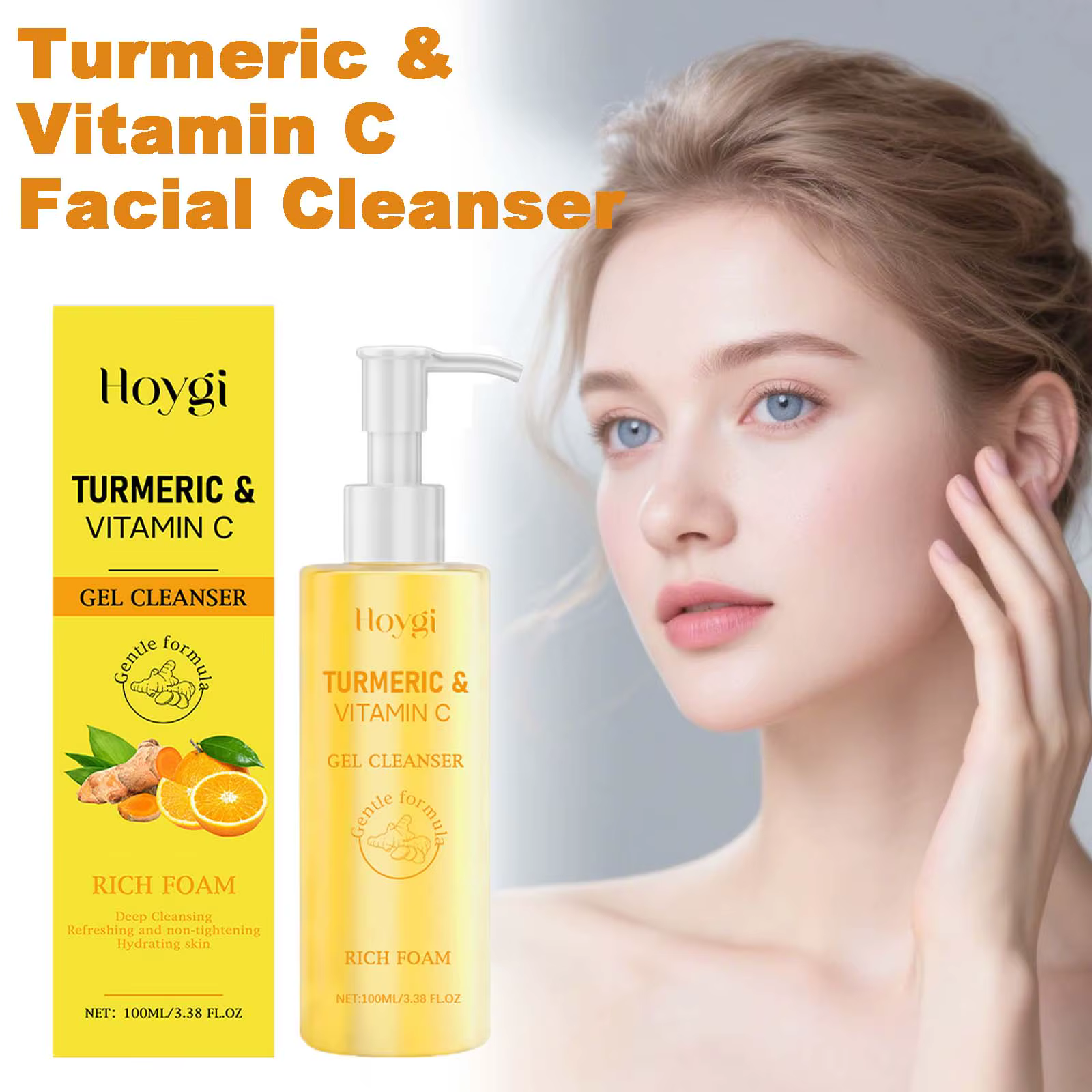 Nettoyant pour le visage au curcuma et à la vitamine C