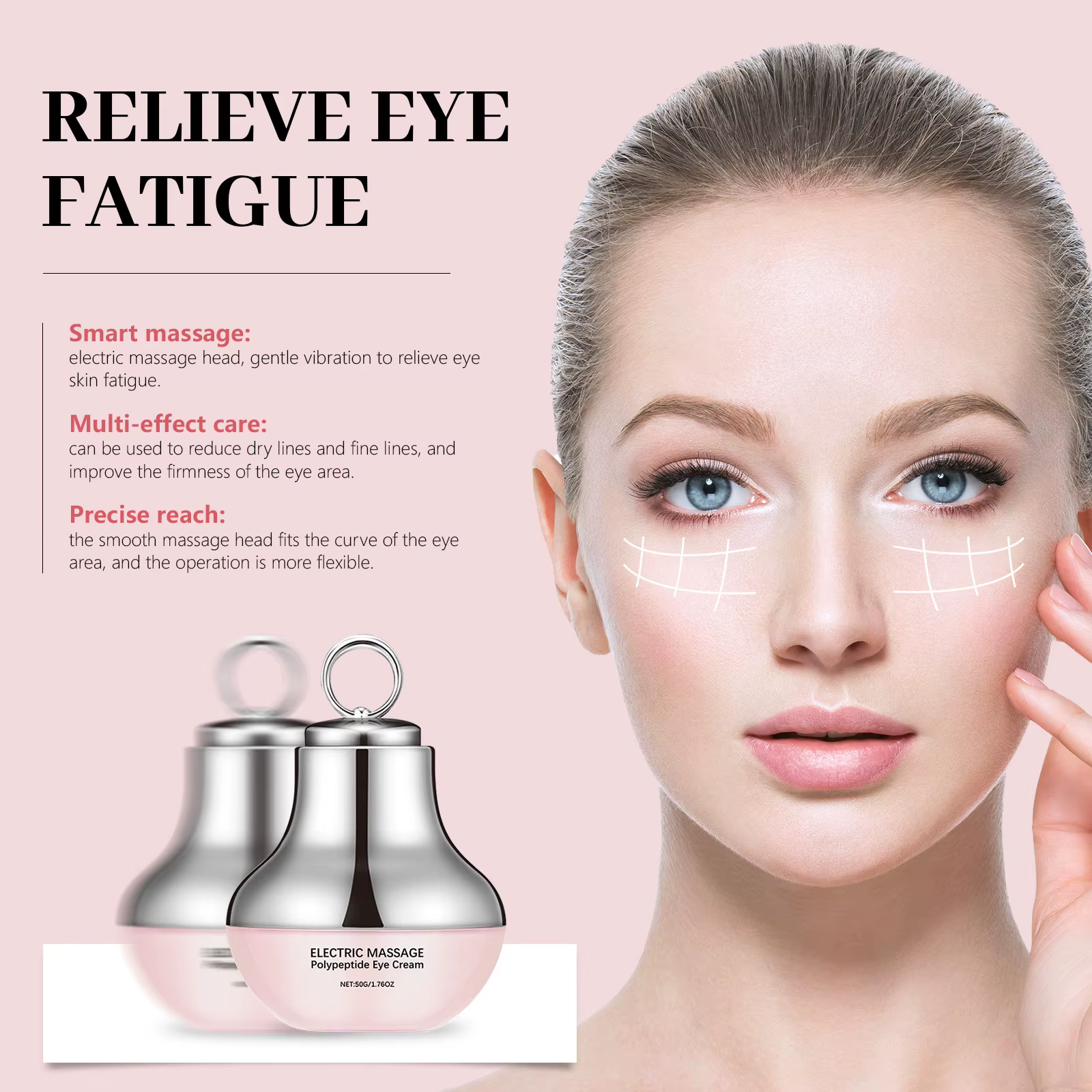 Massage électrique polypeptide raffermissant crème pour les yeux Lifting ligne Fine soulager la Fatigue cernes beauté hydratant soins de la peau
