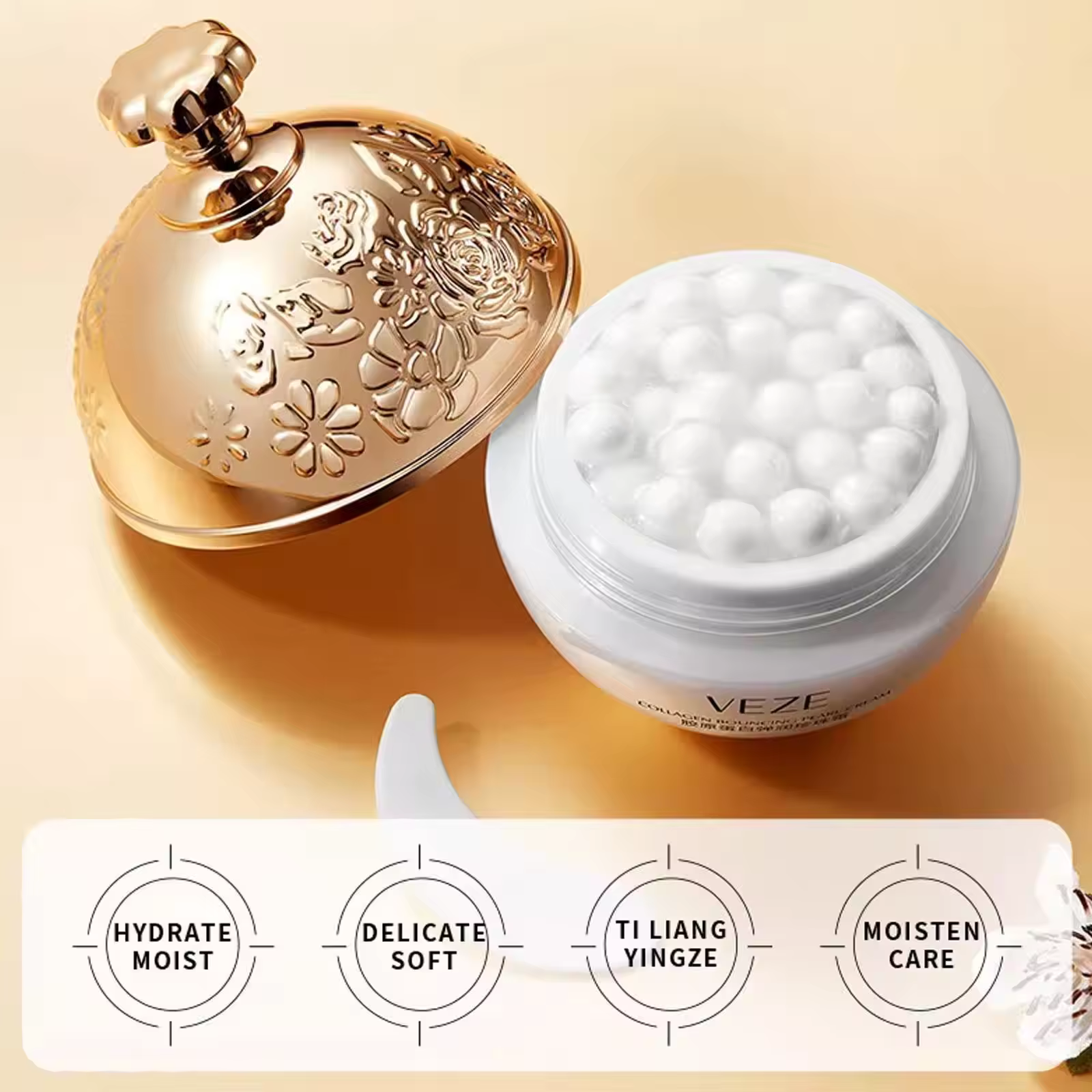 Crème pour le visage au collagène et aux perles