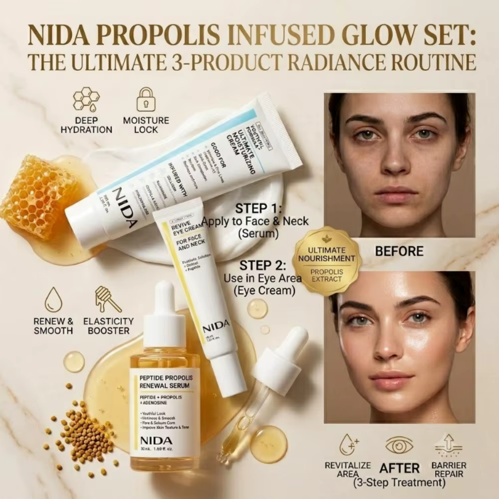 Crème visage revitalisante NIDA Propolis & Peptide | Réparation de la barrière cutanée endommagée