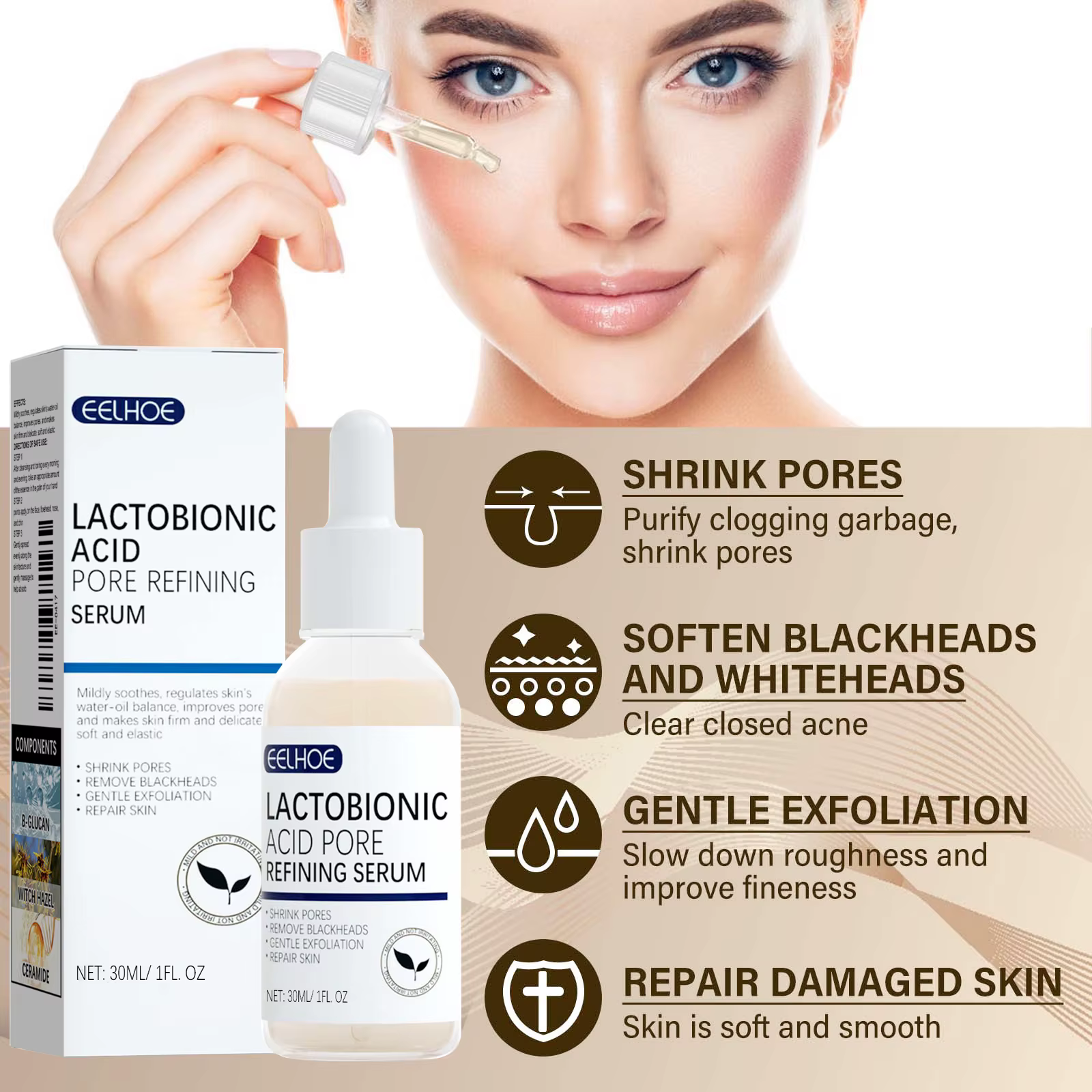 Sérum visage à l'acide lactobionique