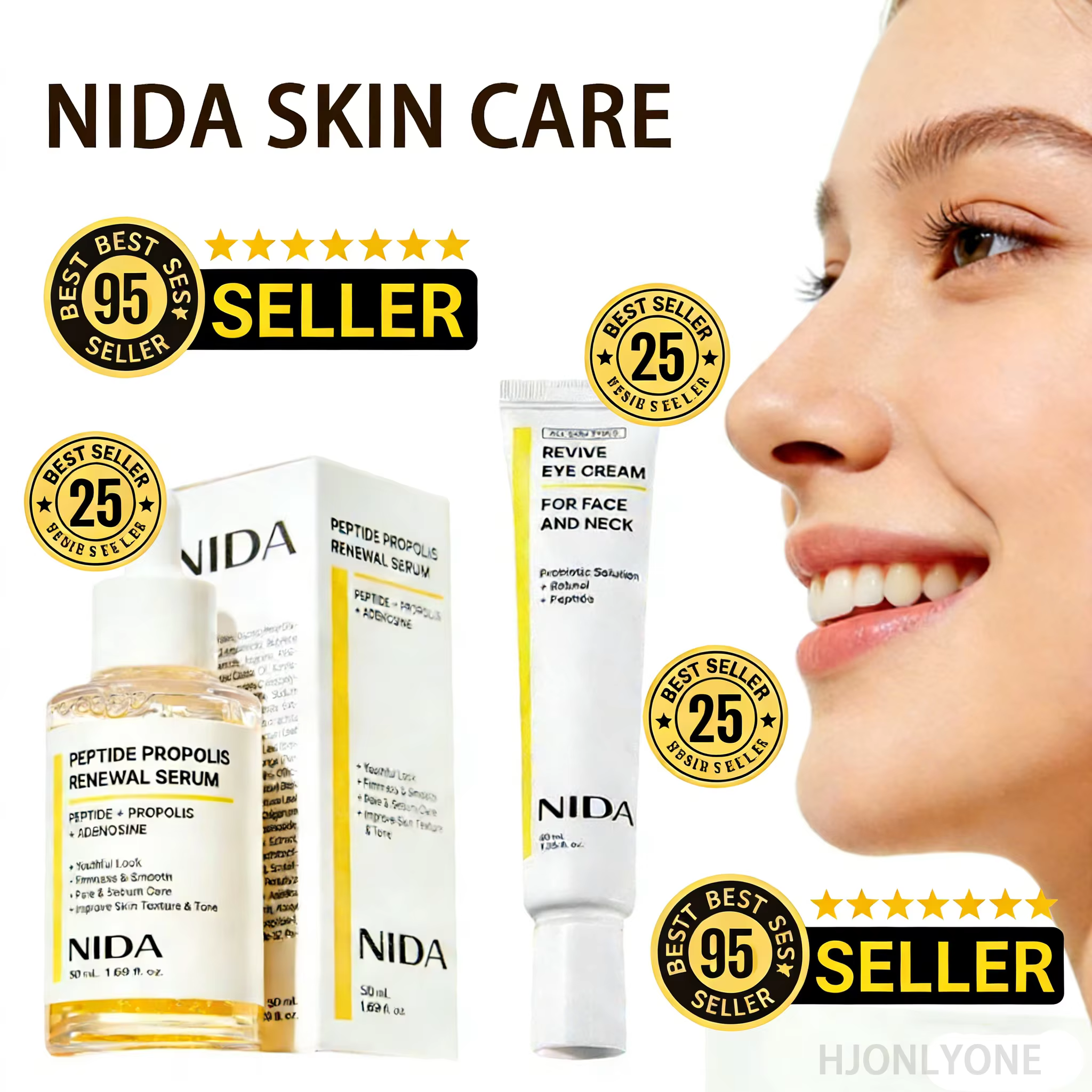 Ensemble de sérum facial et crème pour les yeux NIDA