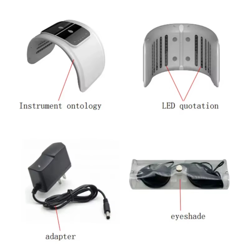 Masque facial LED 7 couleurs PDT, masque facial photothérapie, spray pour rajeunissement de la peau, appareil photonique, thérapie par lumière rouge, éliminateur de taches noires