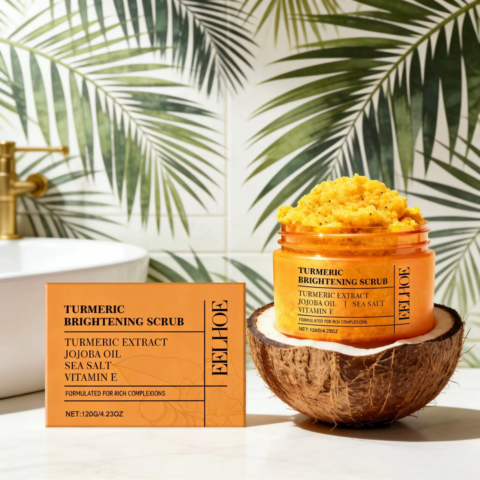 EELHOE Gommage au Curcuma Éclaircissant pour la Peau