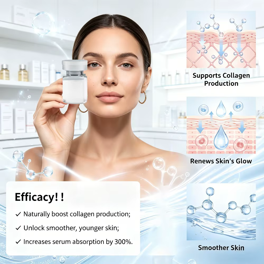 Kit complet de soins du visage 2 outils & 6 flacons d'essences Hydrater Nourrir Raffermir la peau Réduire les ridules Collection anti-âge