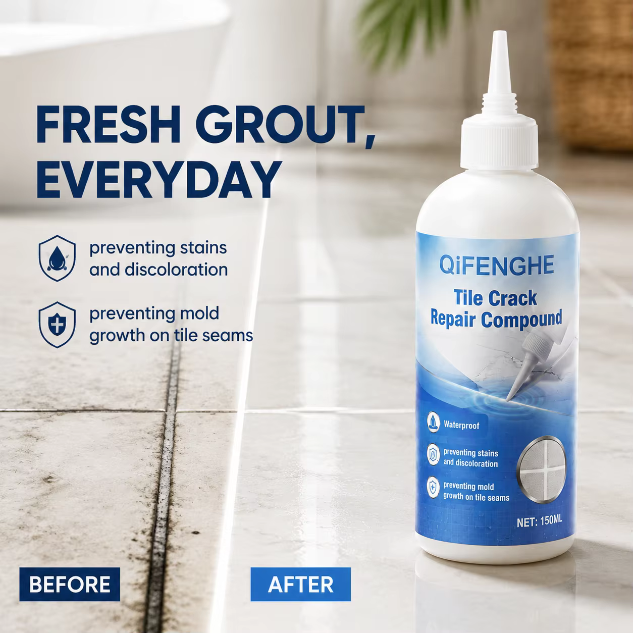 Agent d'étanchéité pour carrelage, remplissage des joints de carrelage sales, imperméabilisant, anti-moisissure, anti-taches, protection des surfaces de carrelage de cuisine et de salle de bain