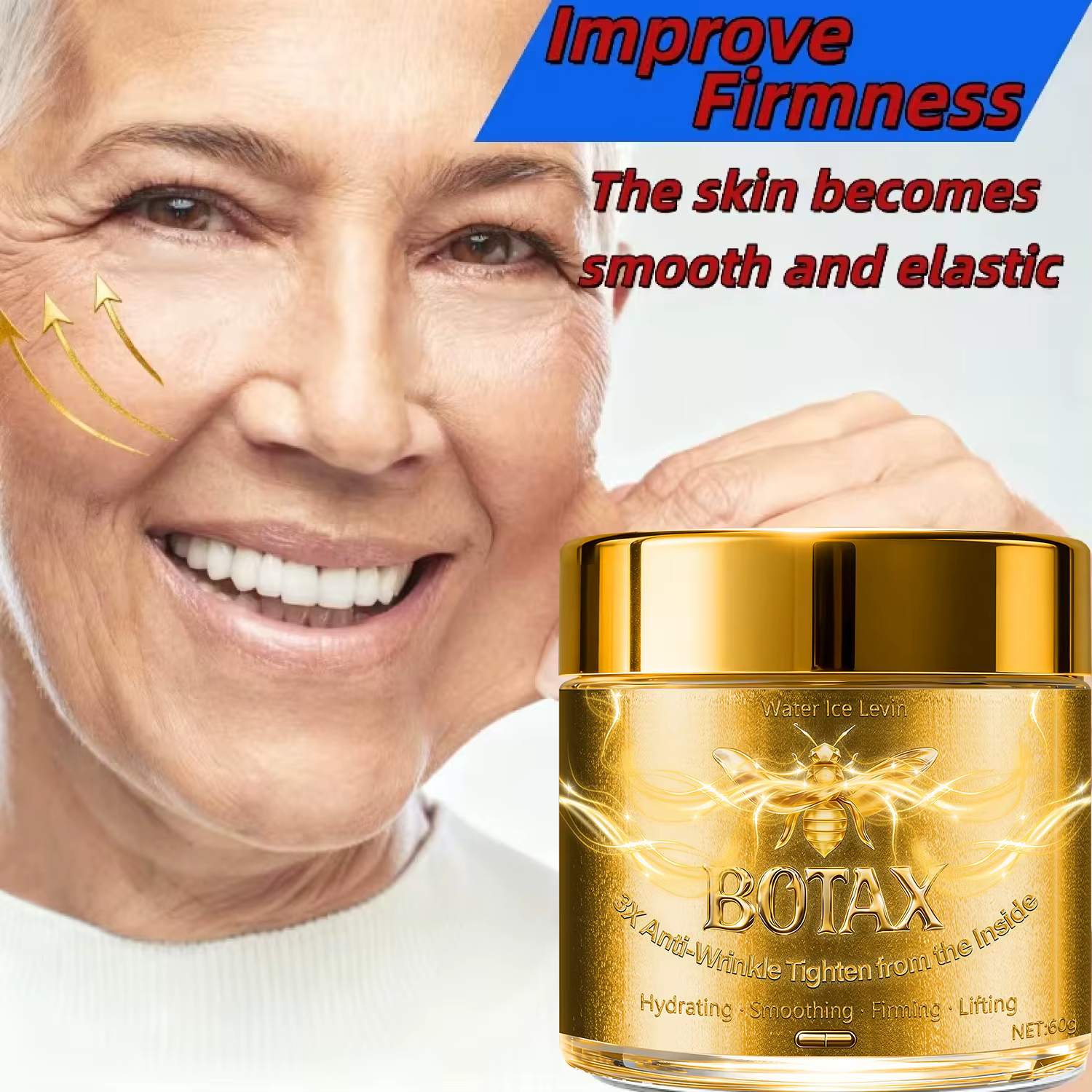 Crème visage anti-âge au venin d'abeille avec acide hyaluronique et rétinol