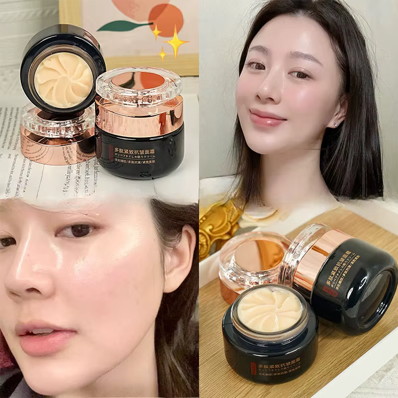 Crème Visage Anti-Rides Raffermissante au Polypeptide Hydratation Profonde Éclaircissante Peau Terne Minimise les