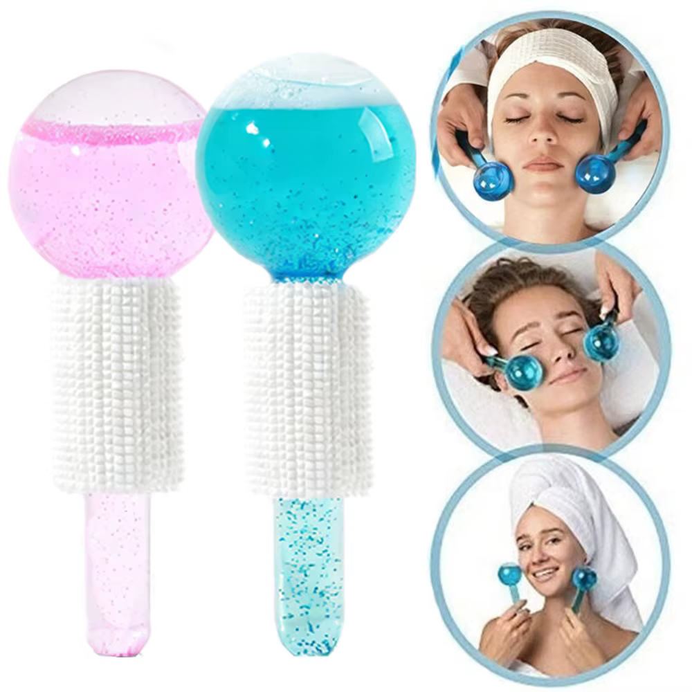 Lot de 2 globes de glace pour massage facial