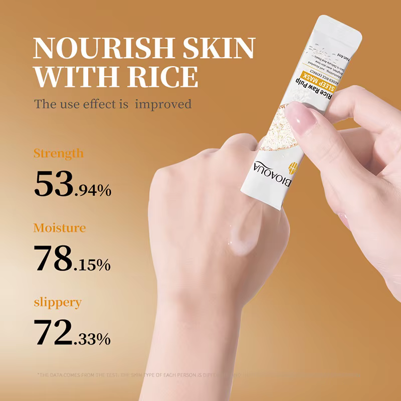 20 pièces/boîte BIOAOUA riz pâte brute sommeil masque Facial hydrater éclaircir blanchissant