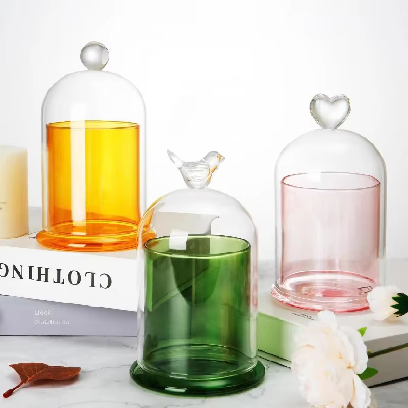 Ornements de tasse de bougie en verre, bouteille décorative en cristal d'huile essentielle, verre d'aromathérapie ci-après, accessoires de décoration pour la maison