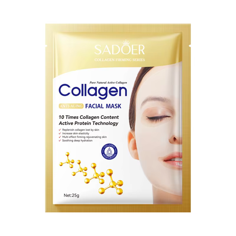 Lot de 10 masques faciaux coréens au collagène anti-rides – Atténue les ridules
