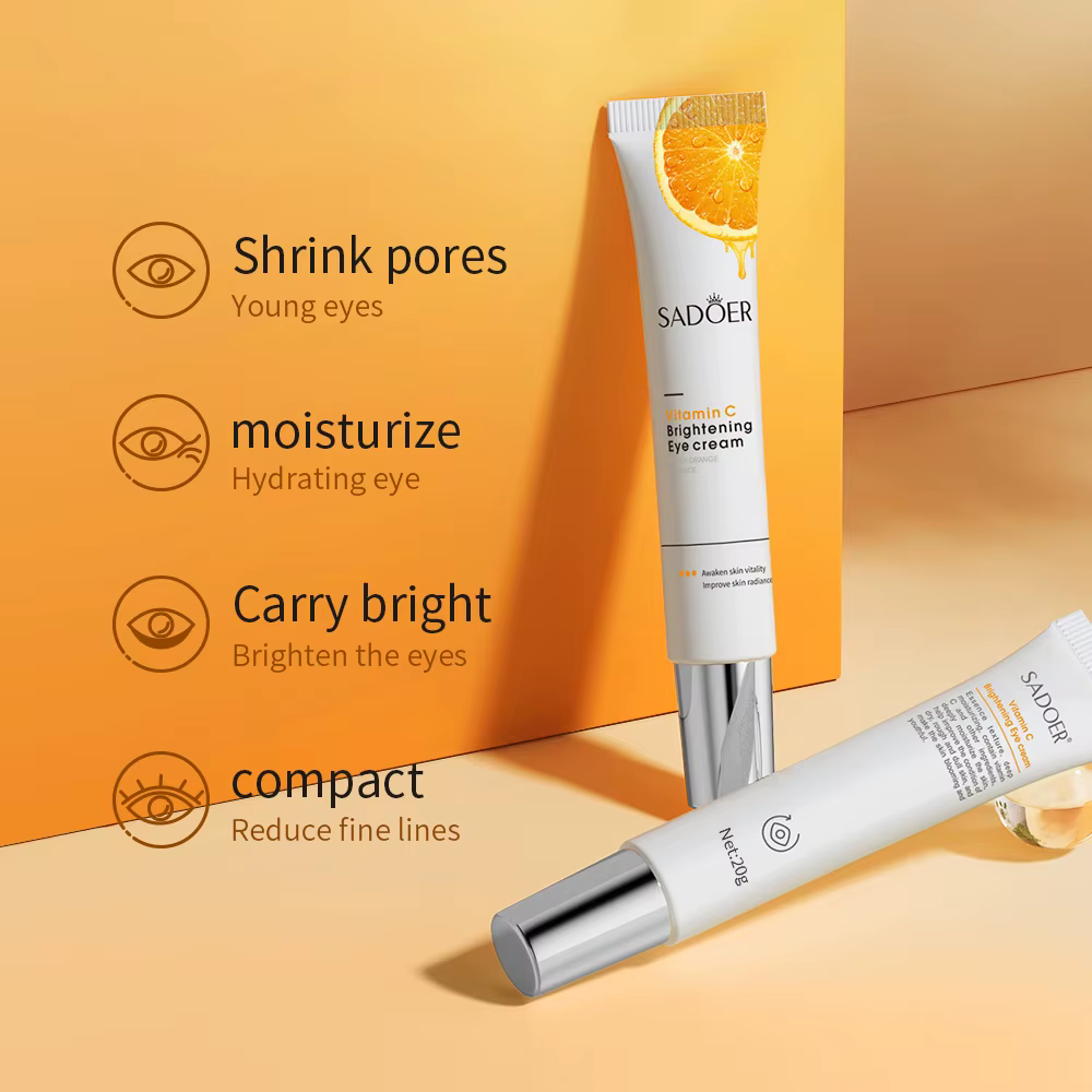 SADOER vitamine C crème pour les yeux raffermissant hydratant éclaircissant Anti cernes sacs