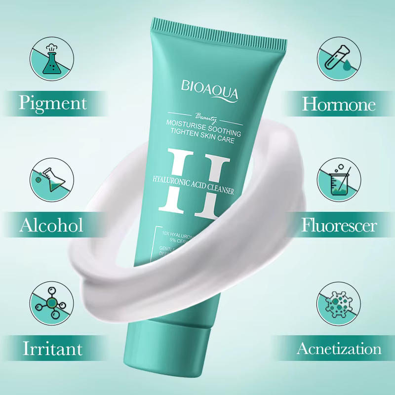 BIOAQUA nettoyant pour le visage à l'acide hyaluronique mousse de lavage
