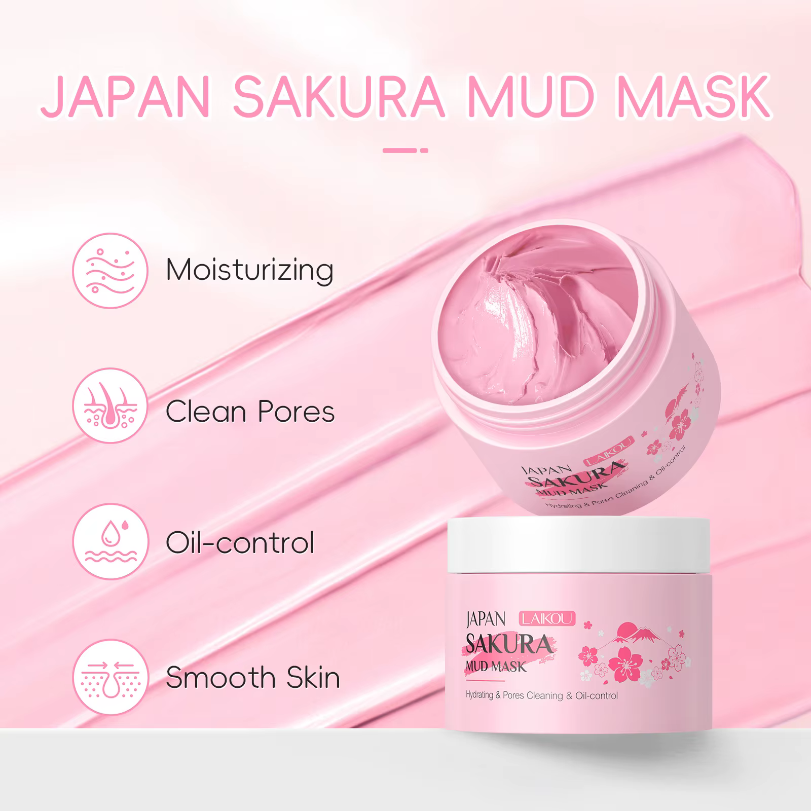 Masque Sakura pour le nettoyage du visage Maseczka dissolvant de tête noire Mascara soins de la peau