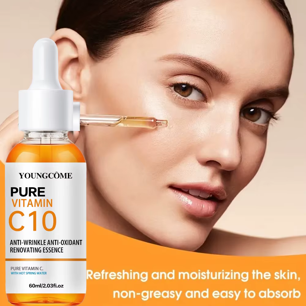 Vitamine C Essence pour le visage acide hyaluronique peau foncée éclaircir sérum estompe les ridules hydratant