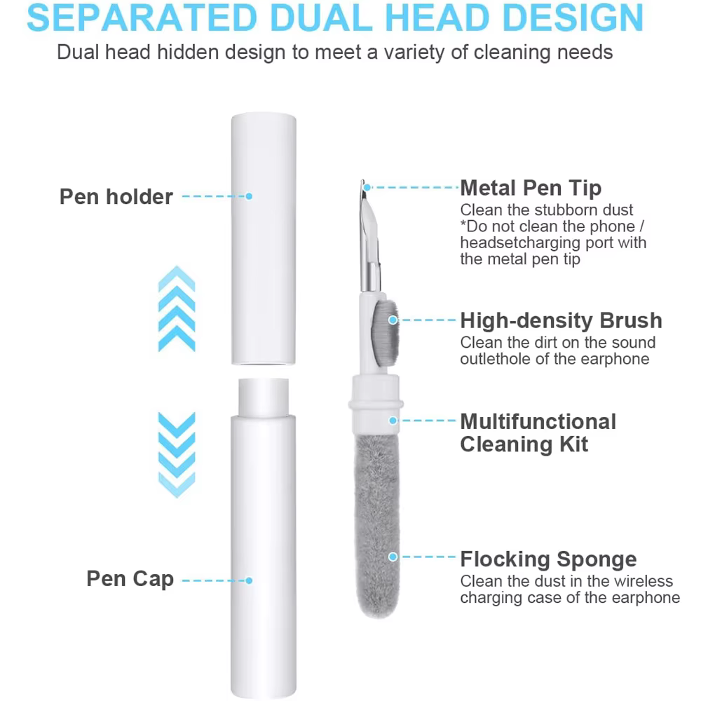 Ensembles de nettoyage pour écouteurs Bluetooth Airpods Pro 1 2 3, Kit de nettoyage pour écouteurs, brosse à stylo pour Samsung Xiaomi Huawei Airdots