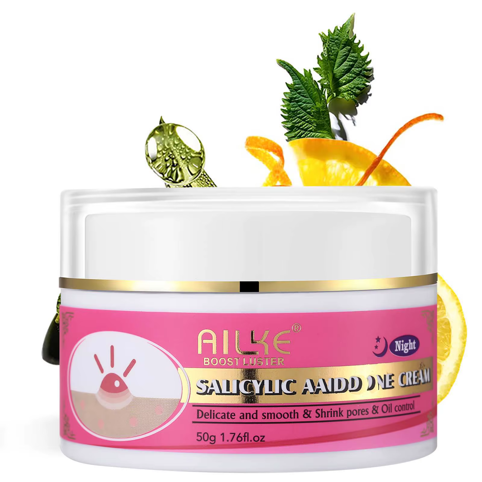 AILKE Crème anti-acné pour le visage, éclaircissante, nettoyante, réduit les points noirs, les taches brunes, pour tous les tons de peau, crème pour le visage, 50 ml