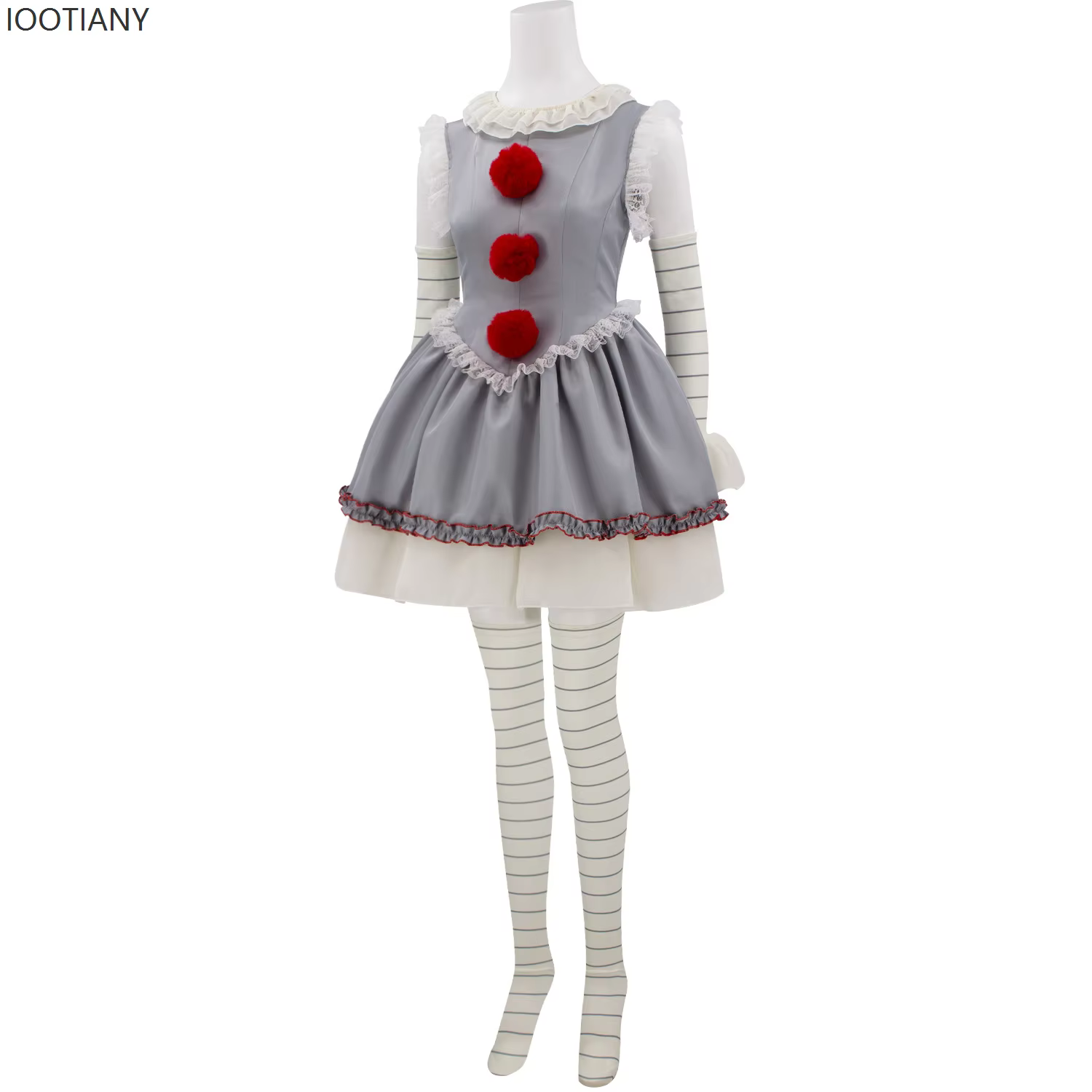 Killer Clown Cosplay Horreur Gris Clown Retour Penny Costume Halloween Horreur Costume Carnaval Femmes Mascarade Show Robe Nouveau