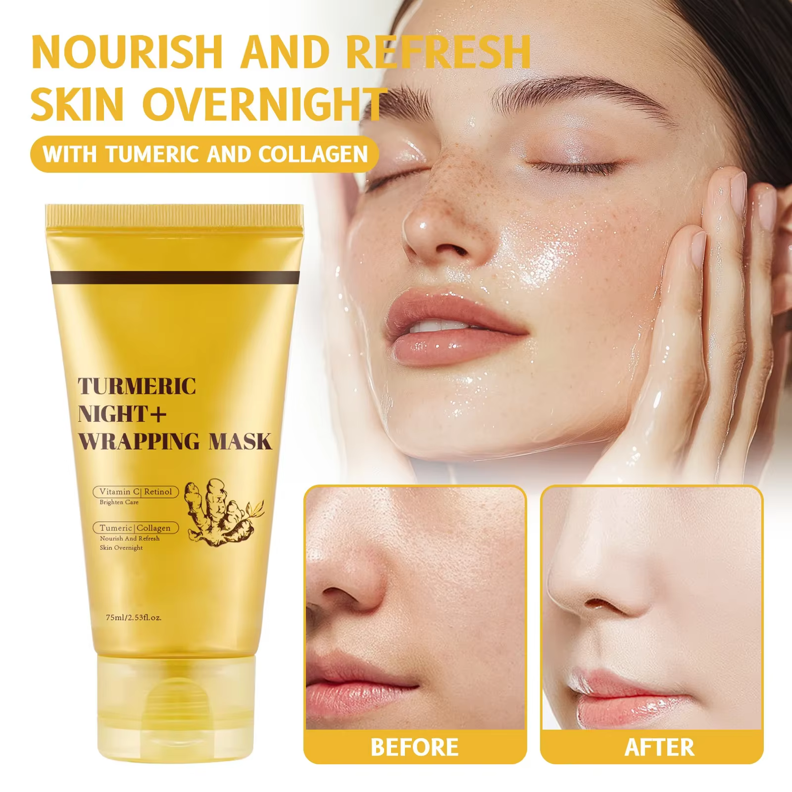 Masque Peel Off pour envelopper la nuit au curcuma