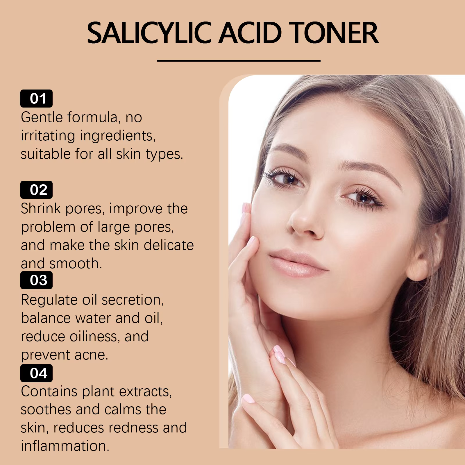 Tonique à l'acide salicylique pour l'élimination de l'acné