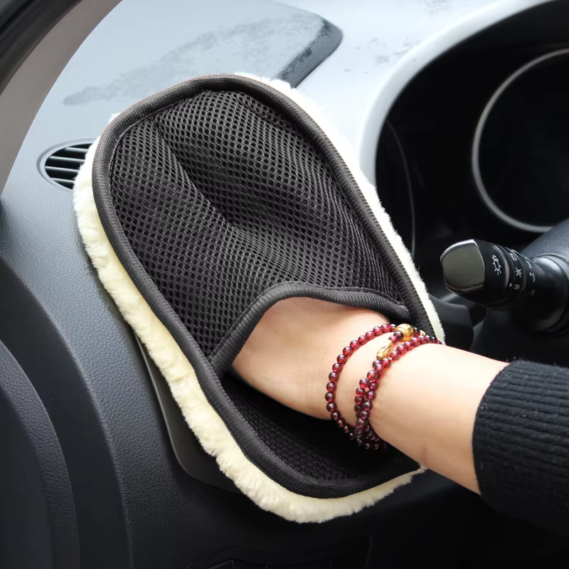 Gants de lavage de voiture en laine douce, style de voiture, brosse de livres, produits d'entretien de laveuse de moto, gants de lavage en peluche