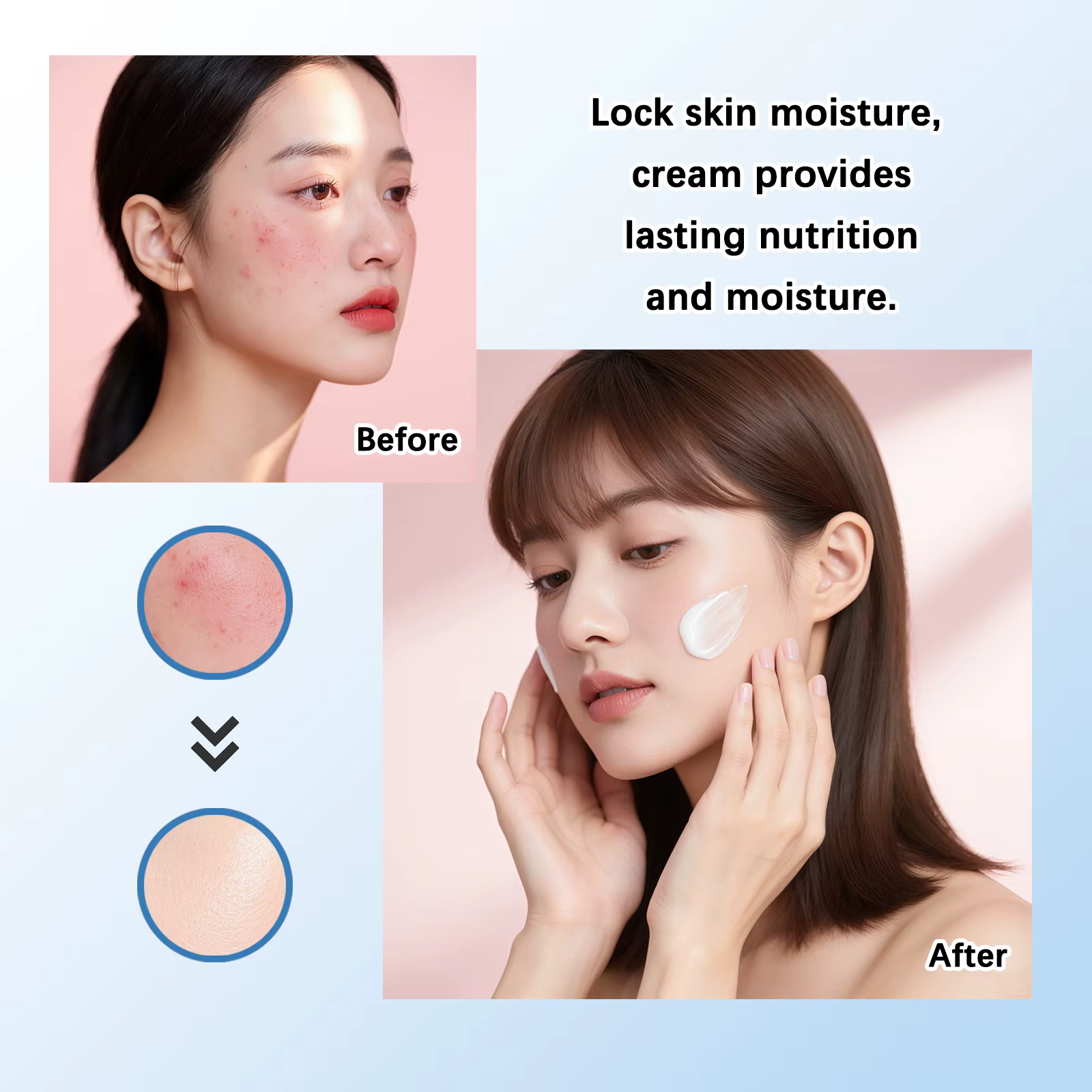 Acide hyaluronique 9 crème complexe vitamine B5 éclaircissant blanchissant réparation visage apaise l'irritation léger soin à absorption rapide