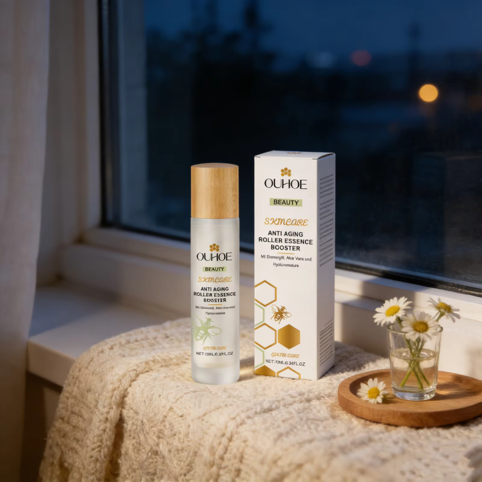 Sérum hydratant raffermissant de nuit en roll-on
